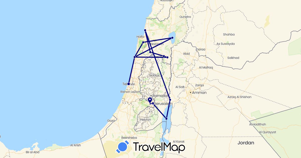 TravelMap itinerary: driving in Israel, Palestinian Territories (Asia)